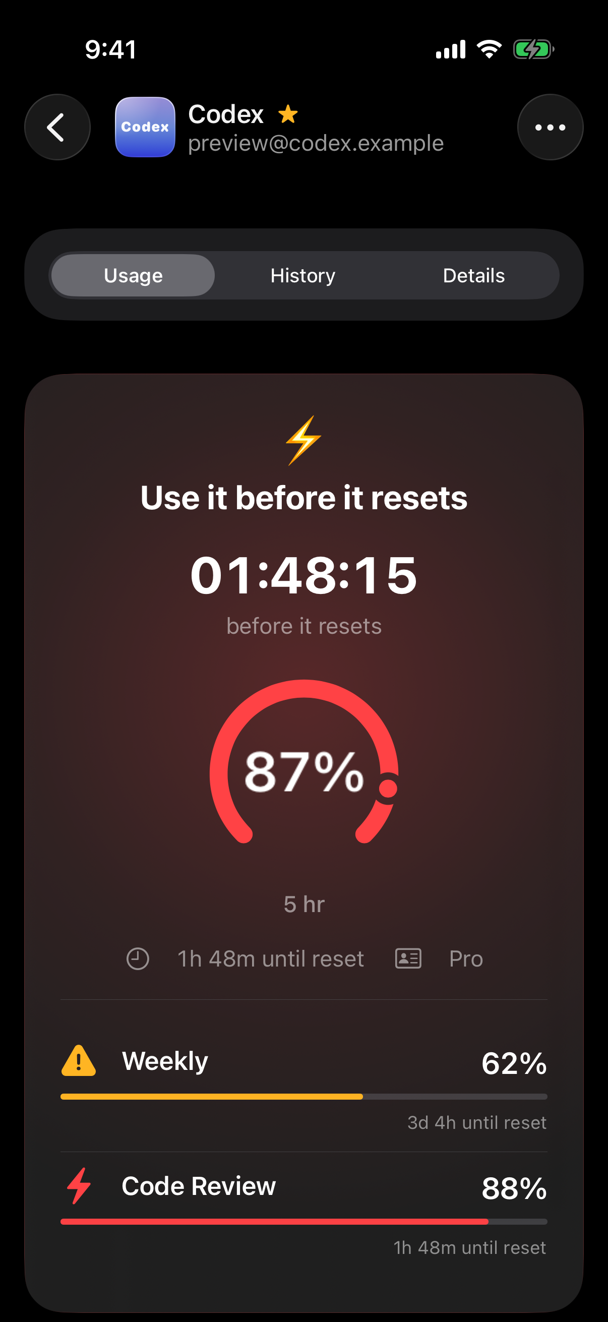 Real Motivation Mode panel showing capacity, reset countdown and supported limits