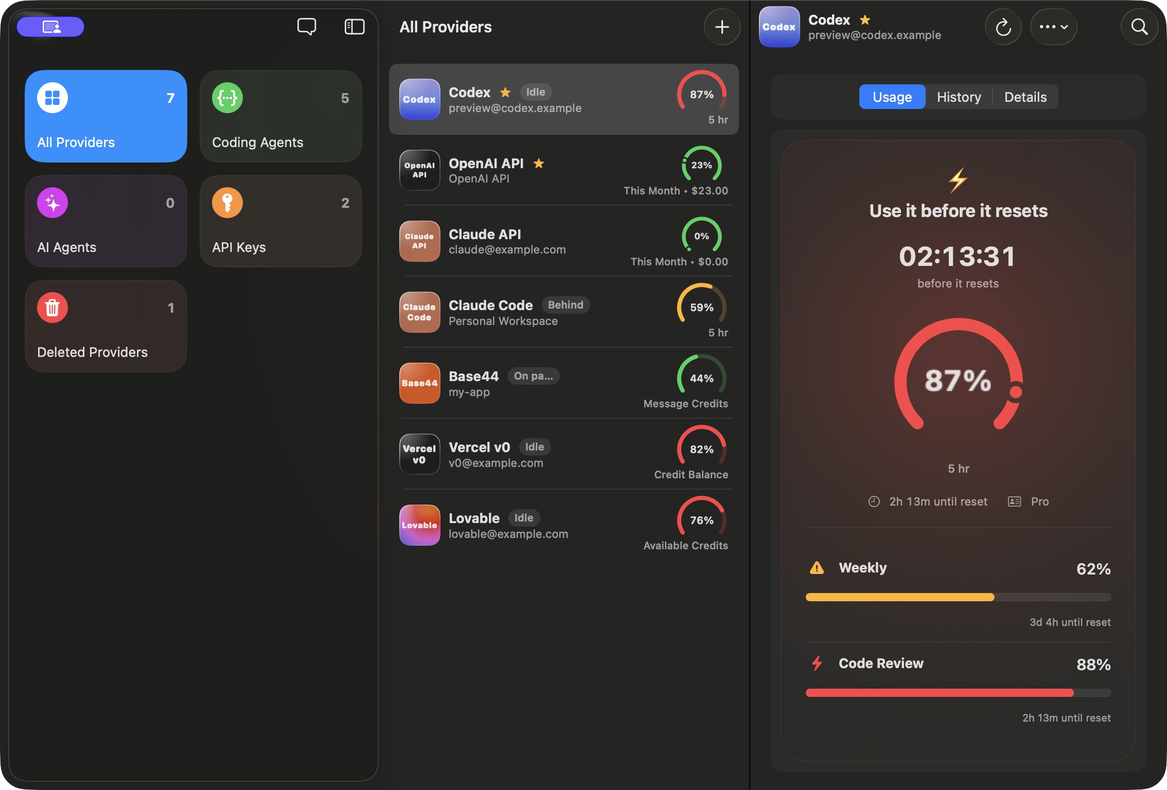 Real Tokenmaxxing macOS app with sample providers